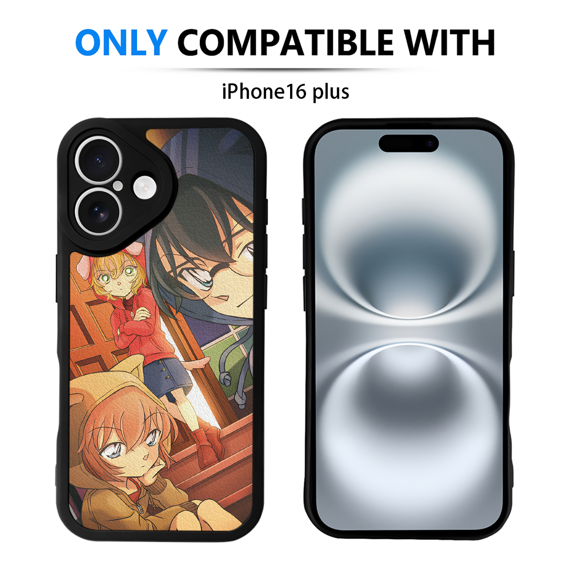 （画像用） 名探偵コナン Detective Conan 【iPhone 16シリーズ対応】シリコンスマホケース（レザー調） 材質：シリコン